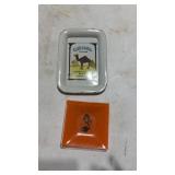 2 Vintage Ashtrays, Glass Playboy Club, Metal