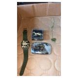 Miscellaneous lot of belt buckle , pin/brooch ,