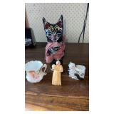 Painted Decorative cat jar , toothpick holder and