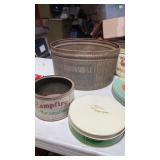 Large lot of vintage tins
