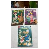 3 10 cent comic books, Bugs Bunny, porky, pig