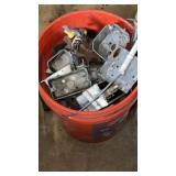 1 bucket of electrical items  and 1 bucket of