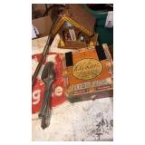 Wooden tabletop thermometer , shoe horn,