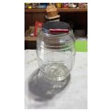 Glass Barrel Jar with Metal Lid