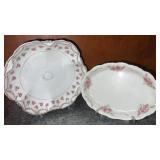 Decorative larger bowl and plate with stands
