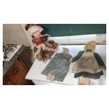 Cloth doll and rabbit and  granny doll