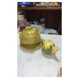 1970ï¿½s Holland mold green cabbage ceramic dish