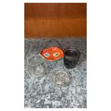 New candle, orange with flower trinket tray ,