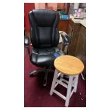 2 Office chair has wear and tear  and stool