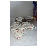13. plates and 6 cups Syracuse tea sets