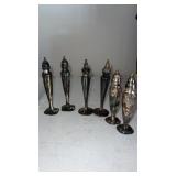 3 sets of silver plate salt and pepper shakers