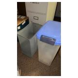 Two trash bins/paper shred bins