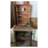 Shop bench and small shelf contents of table not