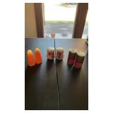 3 Salt & Pepper Shaker Sets, Pink Glass, Roses,