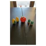 3 Salt & Pepper Shaker Sets, Apple, Corn, Cactus