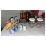 9 miscellaneous salt and pepper shakers
