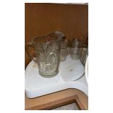 Glass pitcher , kitchen storage containers and