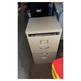 2 drawer file cabinet in basement