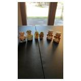 3 Salt & Pepper Shaker Sets, Porcelain/Glass,