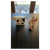 2 Salt & Pepper Shaker Sets, Glass/Porcelain,