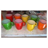8. Mid century colored coffee cups