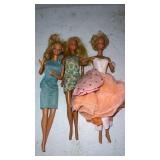 3 vintage Barbieï¿½s