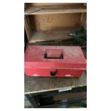 Tool box with level and bungee cables
