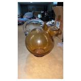 Amber Glass Tilt Pitcher
