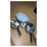 Glassbake  dish with lid and miscellaneous small