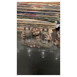3 salt and pepper shakers with stands zombie,