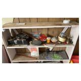 Shelfs of Misc Items, Cassettes, Matches,