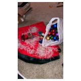 Christmas tree skirt , ornaments and icicle