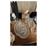 Lot of copper non stick pan and misc glass wear