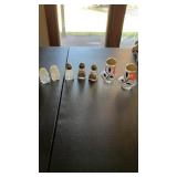 3 Salt & Pepper Shaker Sets, Clear Glass, Floral