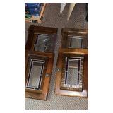 Stained glass wooden doors to a cabinet  13.5 x