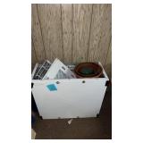 Metal  container and flower pots