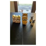 3 Salt & Pepper Shaker Sets, Porcelain/Glass,