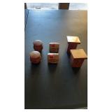 3 Salt & Pepper Shaker Sets, Wood, Honey Pot,