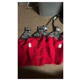 Lot of knitted kitchen hand towels with hangers