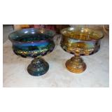 Carnival glass candy dishes