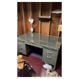 Metal desk with glass top 60ï¿½x31ï¿½x34ï¿½ desk is in