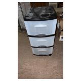 Black Plastic 3 Tiered Storage Container on