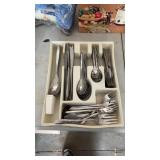 Stainless Silverware Set with Organizer