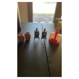 3 Salt & Pepper Shaker Sets, Barrels, Wood Stove,