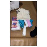 Box of womanï¿½s underwear New socks, slippers and