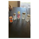 5 Salt & Pepper Shakers, Clear Glass