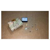 Jewelry box, necklaces , pins and more. Heart