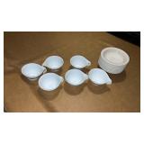 6 Corning ware coffee cups and  8 Syracuse  china