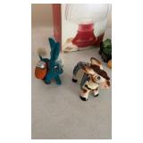 donkey salt and pepper shaker and ceramic donkey