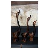 wood geese ducks set of 3